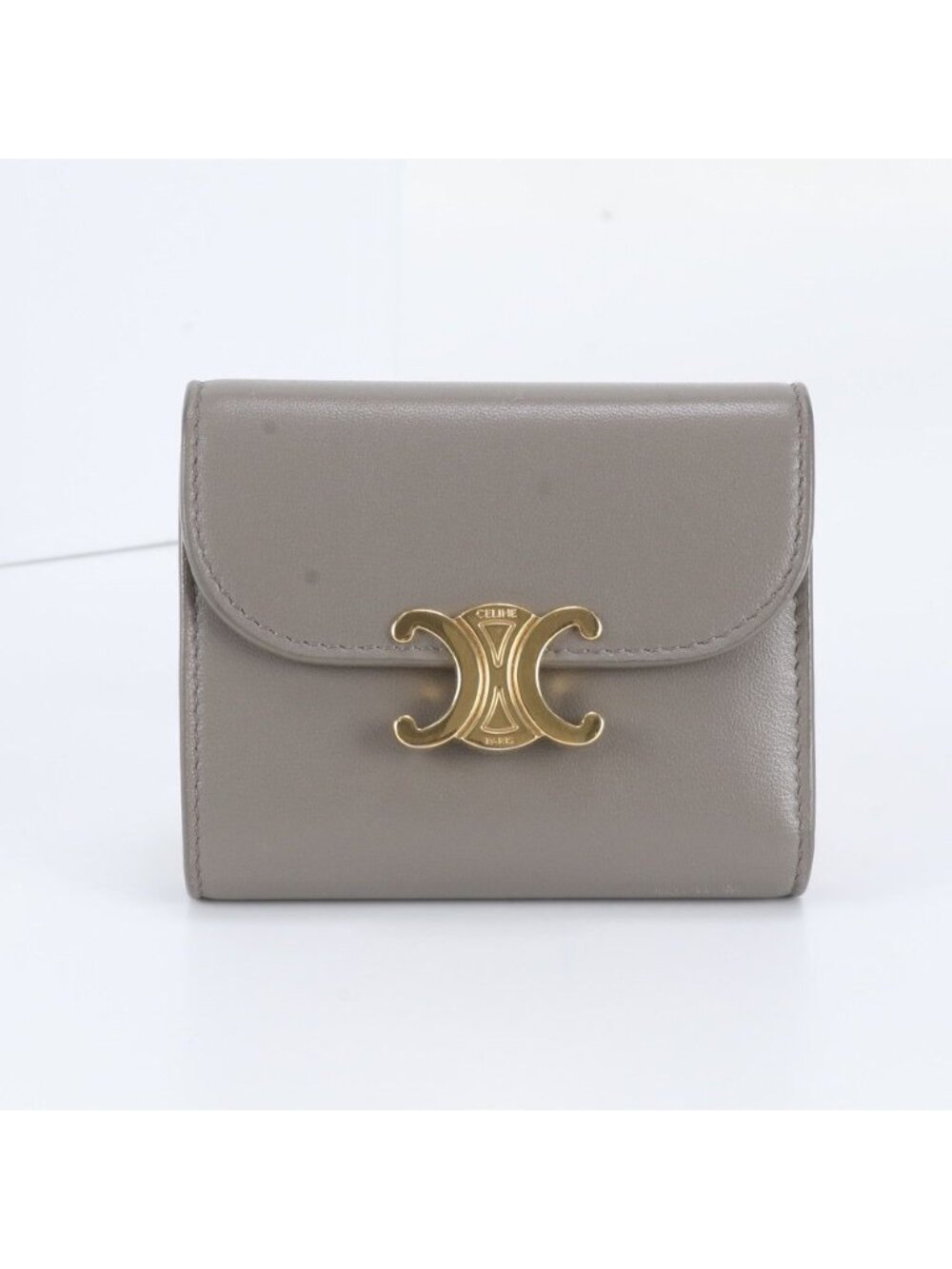 Celine Small Flap Wallet Triomphe Leather Trifold Compact